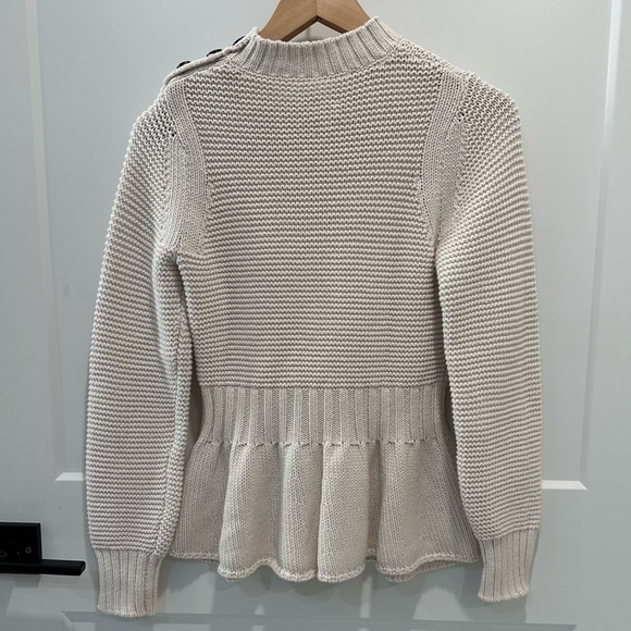 Rebecca Taylor Women's La Vie Pullover Cream Peplum Knit Sweater Size XS - Picture 5 of 8
